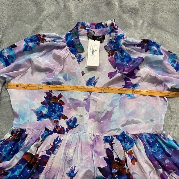 𝅺NWT Shahida Parides Floral Print Blouson Sleeve Dress Size XL - Picture 13 of 15
